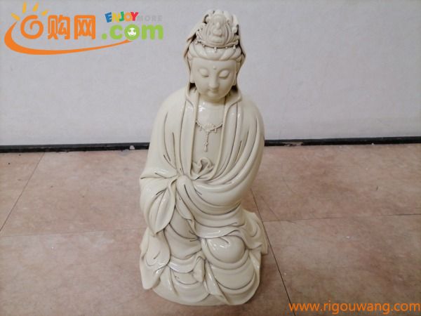 中国美術　白磁　徳化窯　像　在銘　F2903MZ5036