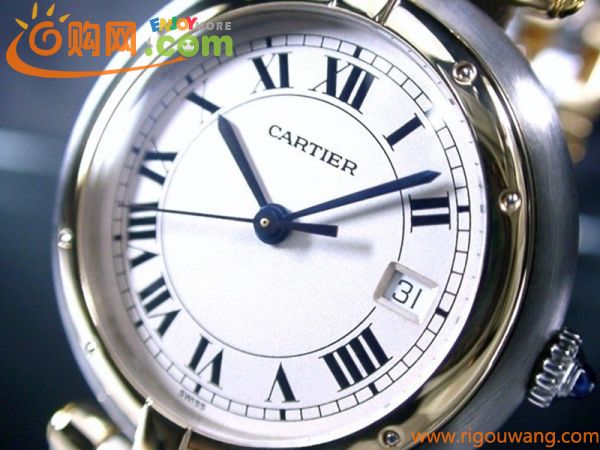 本物 激レア CARTIER カルティエ パンテール 18金/SS 3ロウ MM ラウンド アイボリー 稼働品 保証 超美品☆