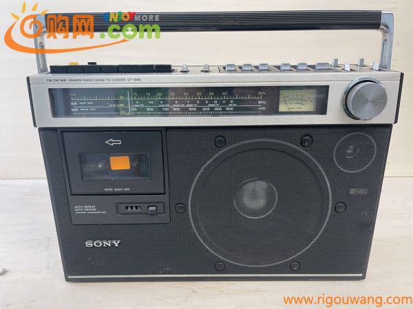 ラジカセ その6 SONY CF-1990 ステレオ カセット レコーダー MW ラジカセ 昭和レトロ national ダブル バブカセ ラジオ FM AM ソニー　