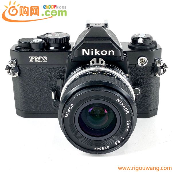 ニコン Nikon FM2 ブラック + Ai NIKKOR 35mm F2.8 フィルム マニュアルフォーカス 一眼レフカメラ 【中古】