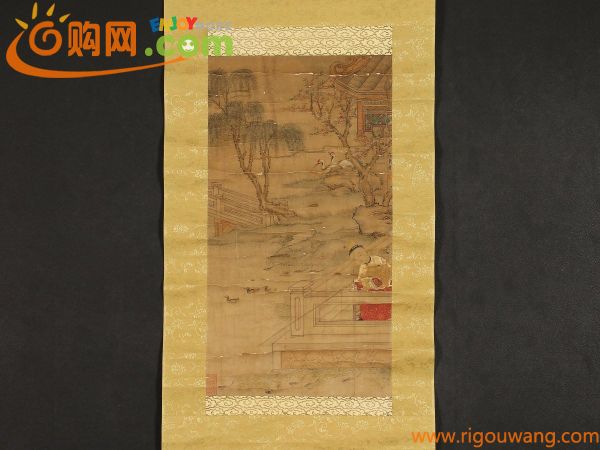 【模写】【1円開始】【伝来】us9165〈焦秉貞〉人物図 蔵印有 中国画