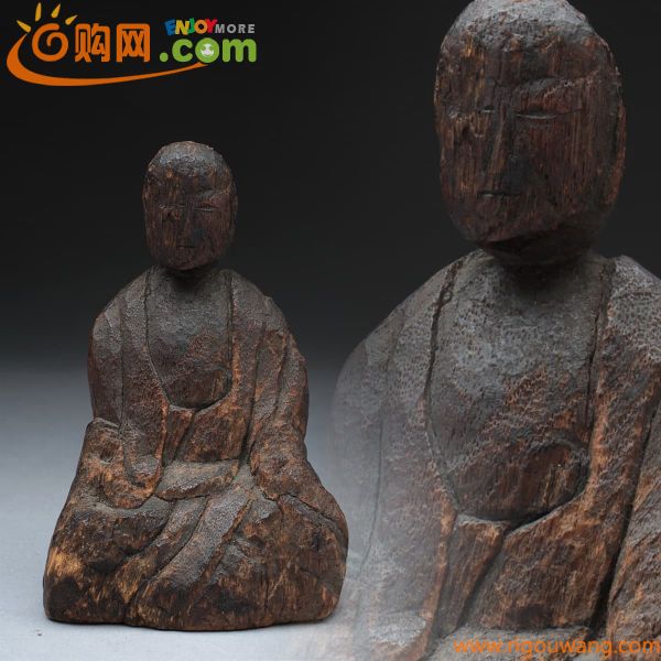 HX800 時代仏 木彫上人坐像 高7.9cm 重24g・木雕僧人像・木造僧侶像・木彫仏像・木雕佛像 仏教彫刻