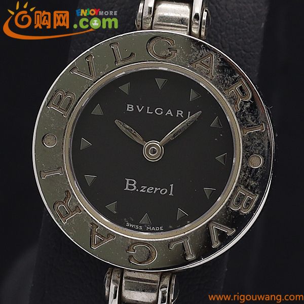 1円 稼働 良品 ブルガリ QZ ビーゼロワン BZ22S 黒文字盤 バングルウォッチ レディース腕時計 1291400★