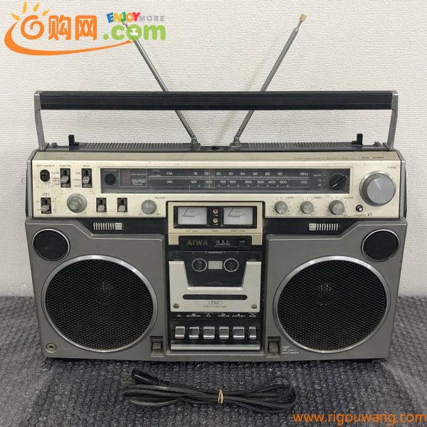 L272469(022)-301/KK8000名古屋】AIWA アイワ 2BAND STEREO RADIO CASSETTE RECORDER CS-80