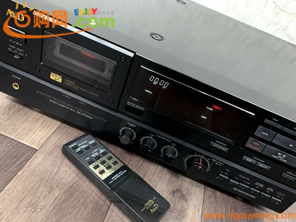 ■A&D GX-7100EX カセットデッキ リモコン付 アカイ■