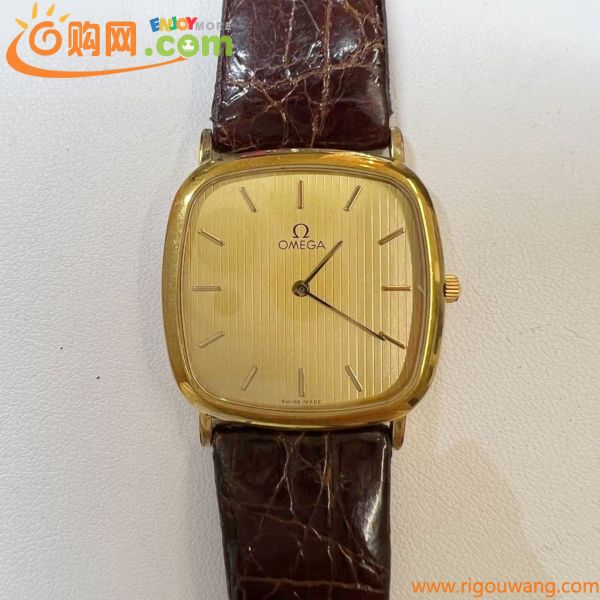 【稼働品】OMEGA Deville デビル 18YG Quartz 30mm 腕時計 レディース