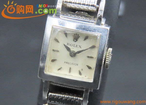 1円～! 稼動品★正規品 ROLEX ロレックス プレシジョン 9242 68番 18金 WG 金無垢 総重量約23.1g ヴィンテージ レディース腕時計 KNNSV5500