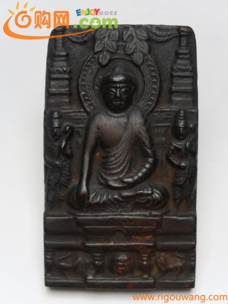 【集】050303古銅製　流金仏牌　仏像彫刻　古作　チベット　東アジア仏教美術