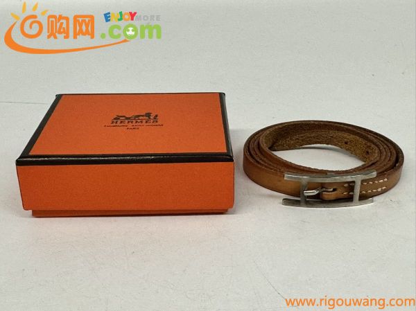 1円スタート HERMES エルメス ベルト □G 刻印あり Hシルバー金具 ブラウン 全長約75cm 【6R20】 