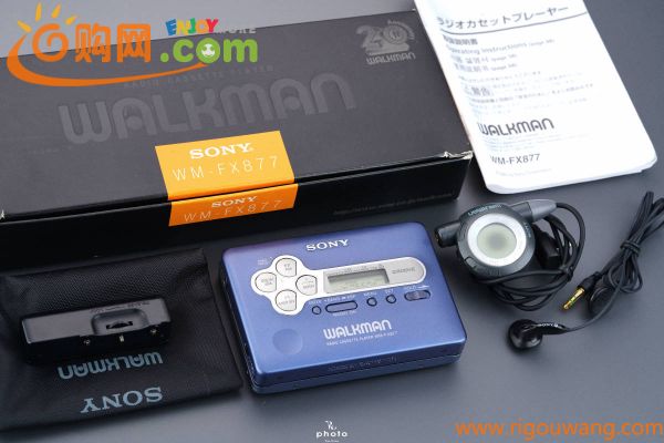 ★美品・動作〇★ SONY ソニー WALKMAN FM/AMラジオ ポータブルカセットプレーヤー WM-FX877 BLUE 整備品