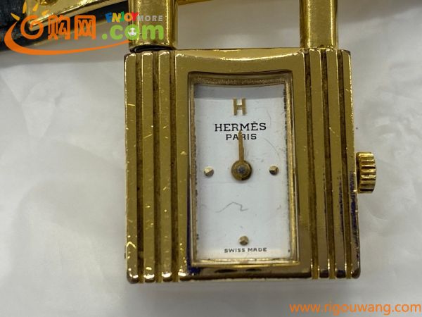 【BGAI5004】腕時計　HERMES　エルメス　ケリーウォッチ　箱付き　ネジ社外品　不動品