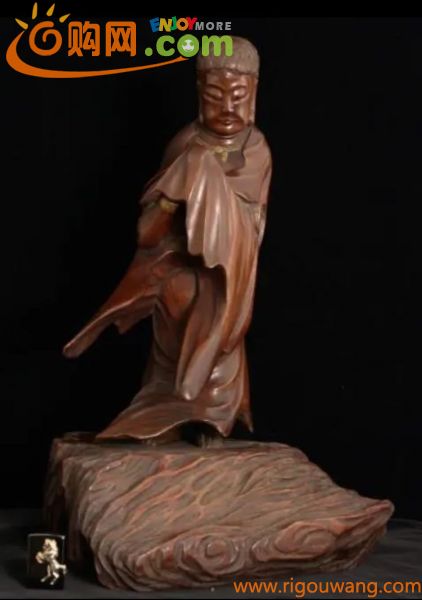大正時期　木製　釈迦仏像　木彫　特大サイズ仏像　サイズ：60-38-27cm　重さ：6.2kg 