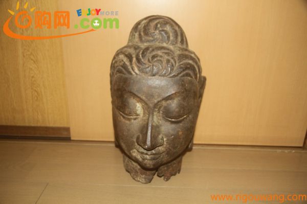 ◆希少◆　時代　金工美術　中国古玩　唐時代　仏頭『鉄造如来頭部』鉄製　鉄仏　仏教美術　仏像