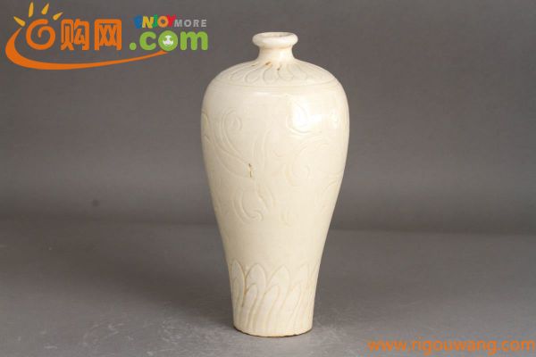 【古】o263 白磁花弁紋花瓶　時代　唐物　中国　白磁　定窯　花瓶　中国 中国美術 