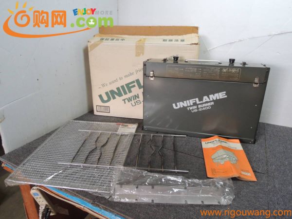 ★Uniflame ユニフレーム US-2400 ツインバーナー 直結型簡易コンロ LPG アウトドア キャンプ用品/管理9850C21