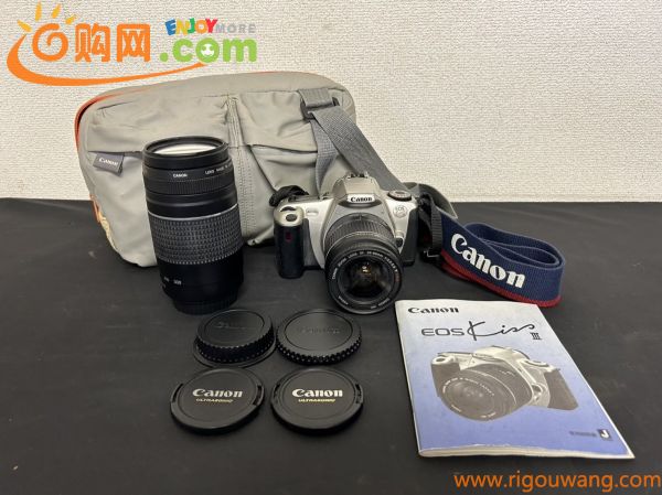 A3　Canon　キャノン　EOS Kiss Ⅲ　EF 28-80㎜　1:3.5-5.6 USM　EF 75-300㎜ 1:4.5-5.6 Ⅲ USM　一眼レフ　フィルムカメラ　現状品