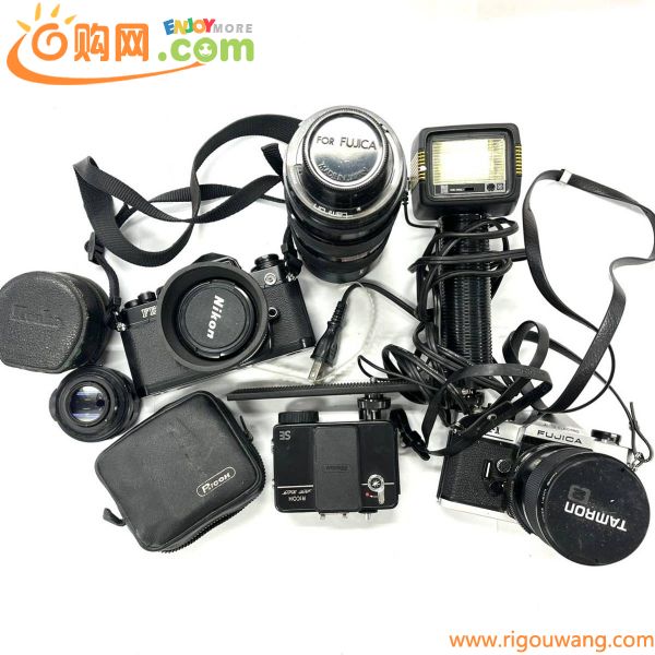 N036 カメラ レンズ まとめ Nikon ニコン FE2 FUJIKA AZ-1 tamrom RICOH ASAHI PENTAX ナショナルストロボPE-3000 ジャンク品 中古品