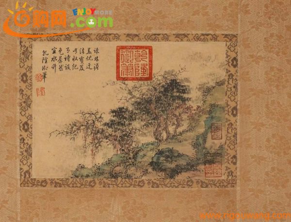 掛軸 乾隆皇帝山水圖 肉筆保証 唐物 唐 宋 元 明 清 中国瓷器 古玩 中国美術 古渡 古美術