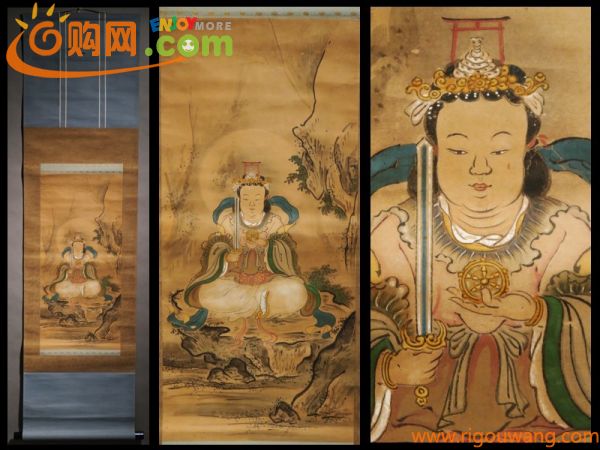 ◆弁財天　紙本　画幅◆　仏教美術仏具密教法具阿弥陀如来毘沙門天地蔵菩薩仏具前机