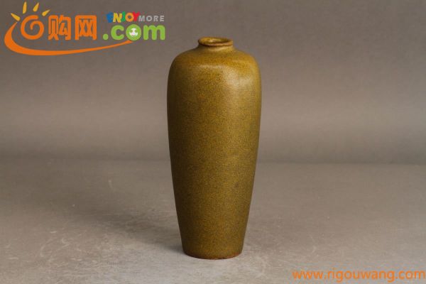 【古】4597 蕎麦釉花瓶　時代　唐物　花瓶　