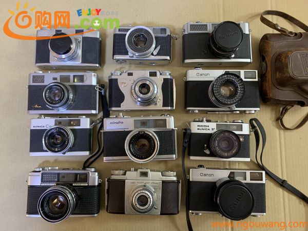 【12個】OLYMPUS 35-S/ACE-E/Konica II B-m/C35/kodak PONY 135/RICOH ELNICA F/Canon/大量 カメラ まとめて ジャンク セット まとめ (969)