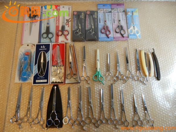 1円〜 未検品 理容 美容 カット用 はさみ / 剃刀 色々 おまとめセット！ 理研 / KAI / 菊秀 / ヘンケルス など 現状渡し