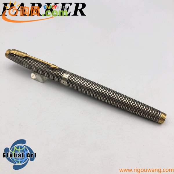 ★E03234/PARKER パーカー/万年筆/STERLING スターリング 925/ペン先 14K 585 M/シルバー×ゴールド/欠品有