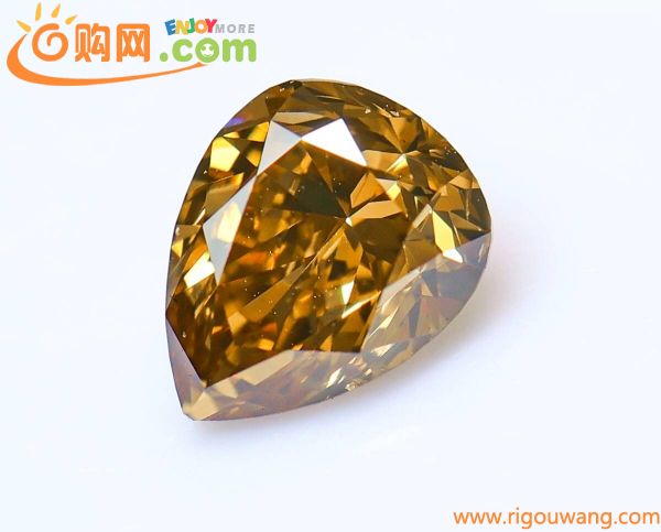 【１００円～】0.740ｃｔ 天然ダイヤ FANCY YELLOWISH BROWN（ナチュラルカラー）SI2 PSカット