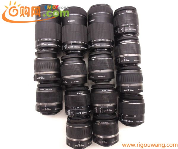 (4964U)ジャンク Canon EFS18-55mm 3.5-5.6IS 55-250mm 4-5.6IS STM 等 キヤノン まとめてセット 15本 動作未確認 同梱不可