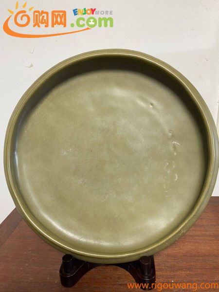 盆栽鉢 水盤 中国古玩 時代品 美術品 時代物 唐物　蕎麦釉　宣德年制