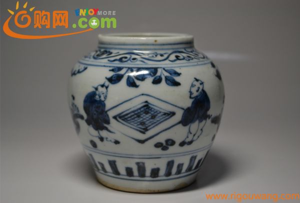 中国美術　染付　小壺　花瓶　置物　