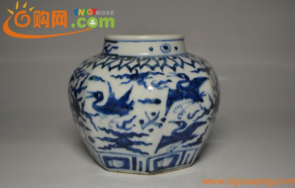 中国美術　染付　壺　花瓶　中国古玩　置物　　