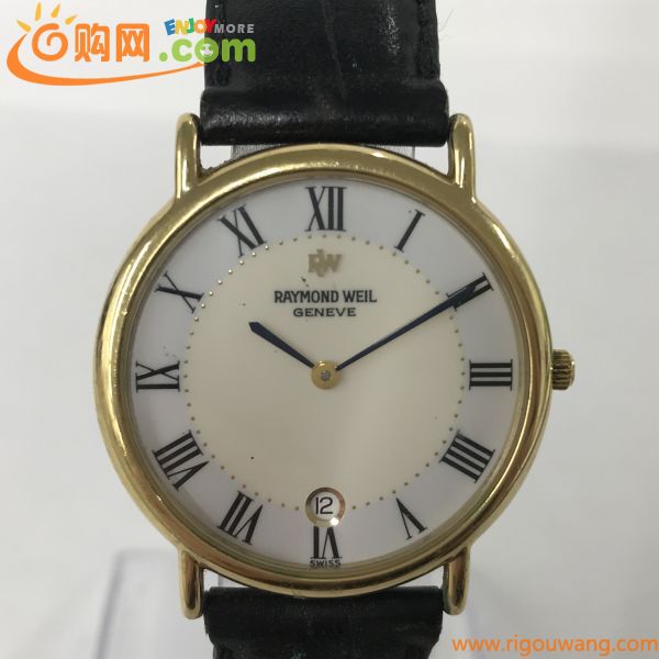 H224-CH7-16◎ RAYMOND WEIL レイモンドウェイム 腕時計 9124-2 A487087 18K メンズ クオーツ 不動 デイト ラウンド