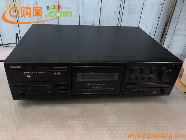 Victor TD-V515， カセットデッキ　 通電OK，動作不可，本体のみ　中古現状品　ジャンク（140s）