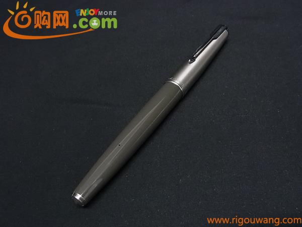 1円 ■美品■ PARKER パーカー 万年筆 筆記用具 文房具 ステーショナリー グレー系×シルバー系 FD1433