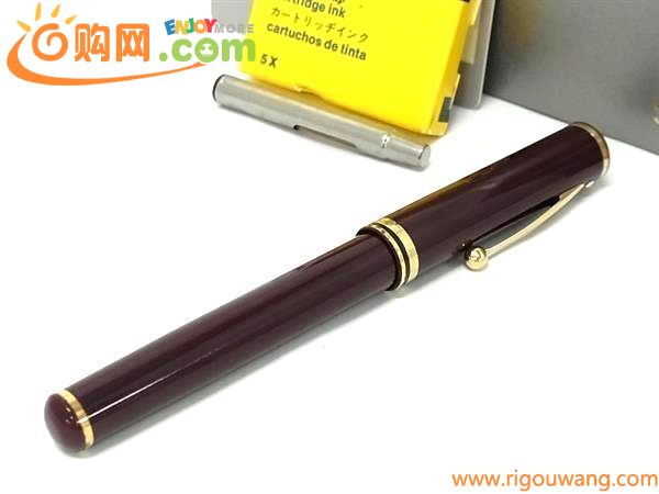 1円 ■美品■ SHEAFFER シェーファー ペン先 18K 750 18金 万年筆 筆記用具 文房具 ステーショナリー ボルドー系×ゴールド系 FD2438