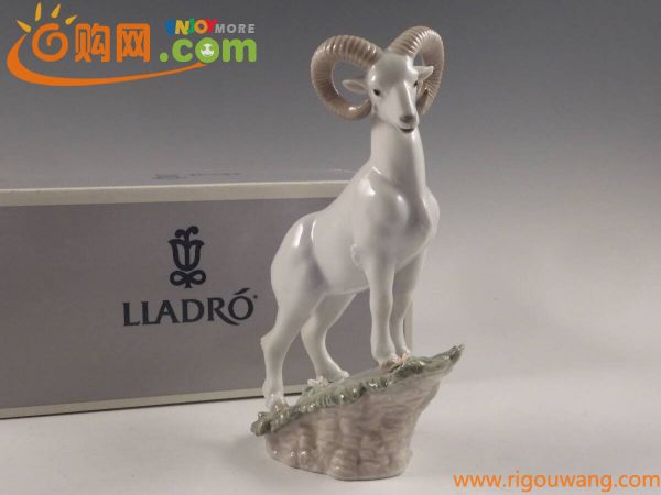 ◇堂◇LLADRO リヤドロ 彩色 十二支 山羊 置物 21.5cm 無傷完品 14ud13