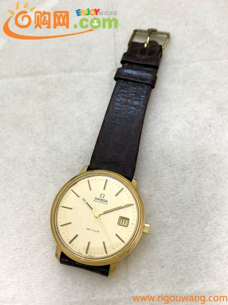 オメガ デビル 機械式 自動巻 実働 中古品 アンティーク メンズサイズ 尾錠付き OMEGA SWISS DE VILLE 