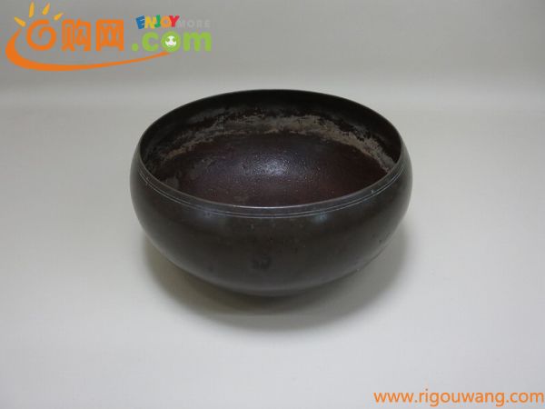 1◇応量器　建水 鉄鉢托鉢 砂張　須恵器 鉢 砂張　古銅器　直径15.5cm330g◇茶道具◇6