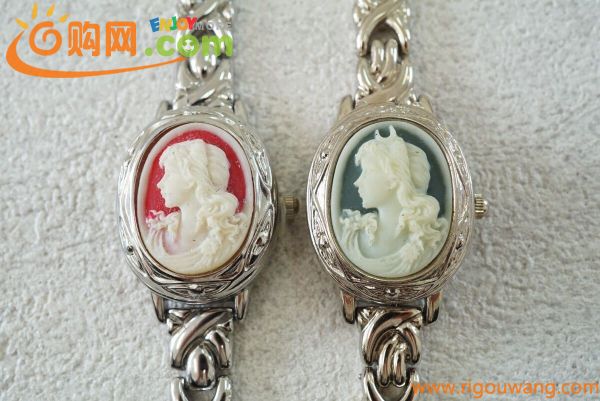 F575 Valentino Michelle/Marba Cameo カメオ 腕時計 2点 クォーツ ブランド アクセサリー 大量 まとめて おまとめ まとめ売り 不動品